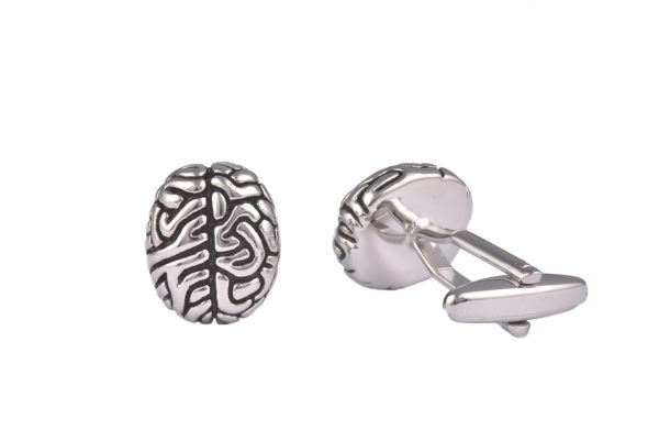 Brain Silver Cufflinks