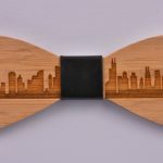 Wooden Bow Tie Chicago Sky Line CGHB0024
