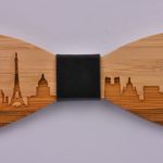 Wooden Bow Tie Paris Skyline CGHB0018