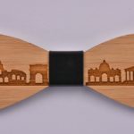 Wooden Bow Tie Rome Skyline CGHB0026