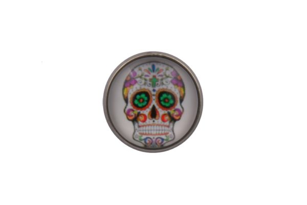 Mexican Skull White Lapel Pin Badge