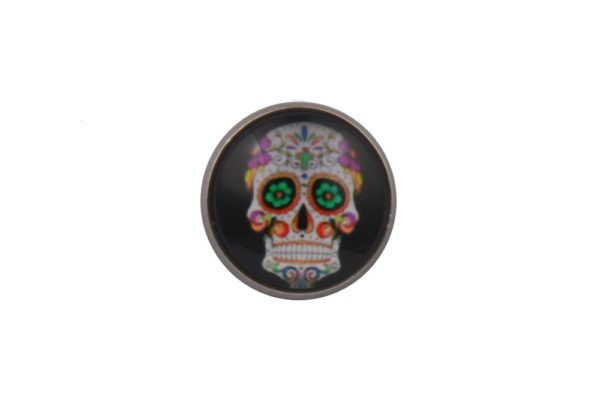 Mexican Skull Black Lapel Pin Badge