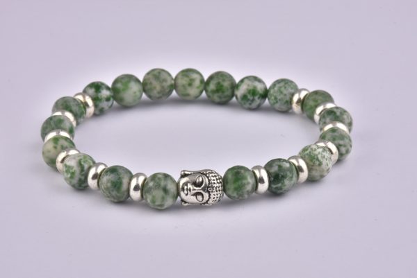 Natural Stone Green Agate Buddha Bracelet