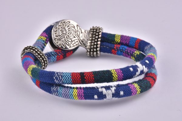 Blue Mix Bohemian Ribbon Bracelet Collection