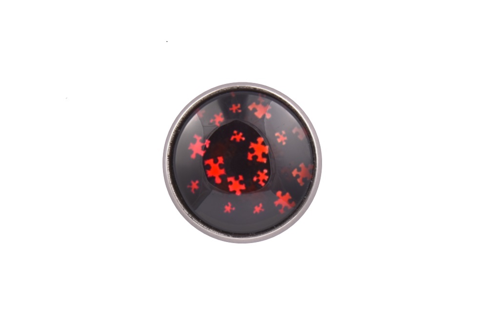 Red Jigsaw Lapel Pin Badge